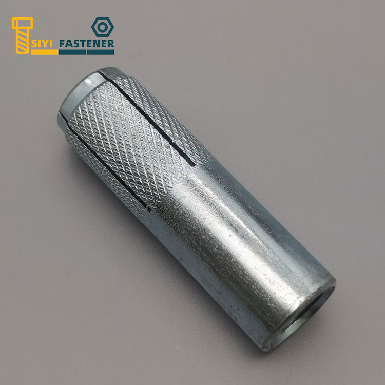 Seng Plastik Bluewhite Steel Plated Drop ing Jangkar kanthi Knurling
