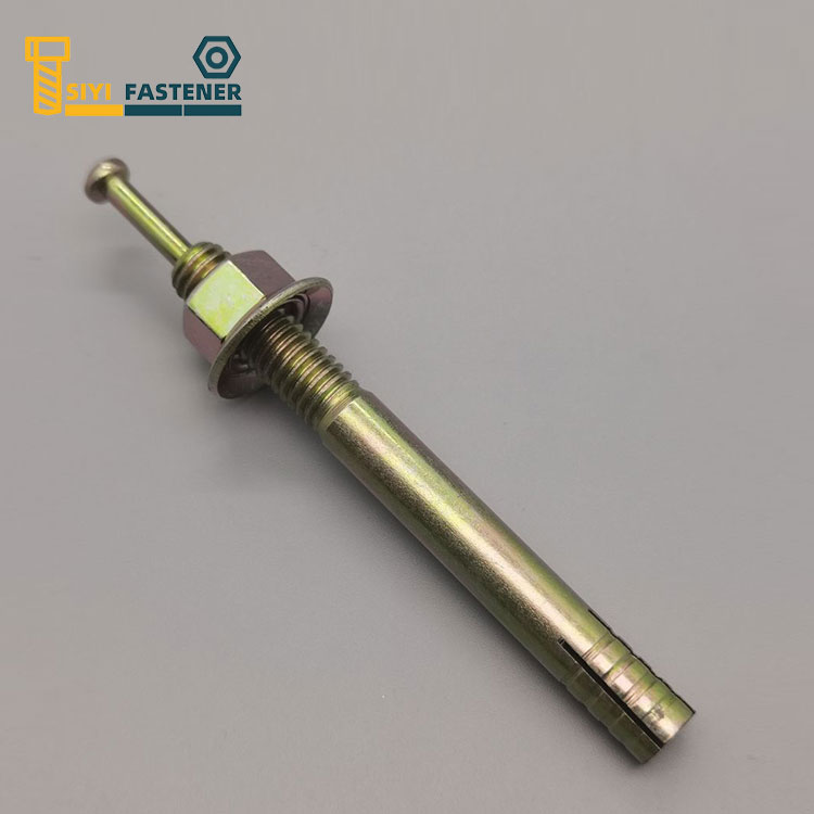 Carbon Steel Kuning Plastik Zinc Plated Pin Anchor karo Mesin Cuci Cucu