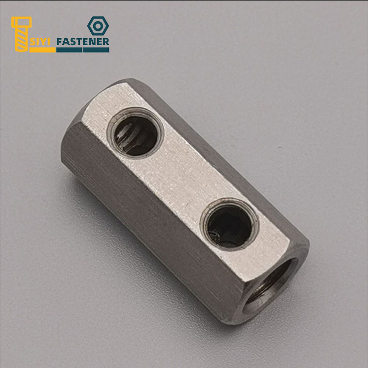 Kacang Kopling Hex Stainless Steel kanthi Bolongan